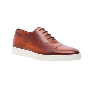 Designer Santoni “Behemoth” Brown Leather Lace-Up Dress Shoes